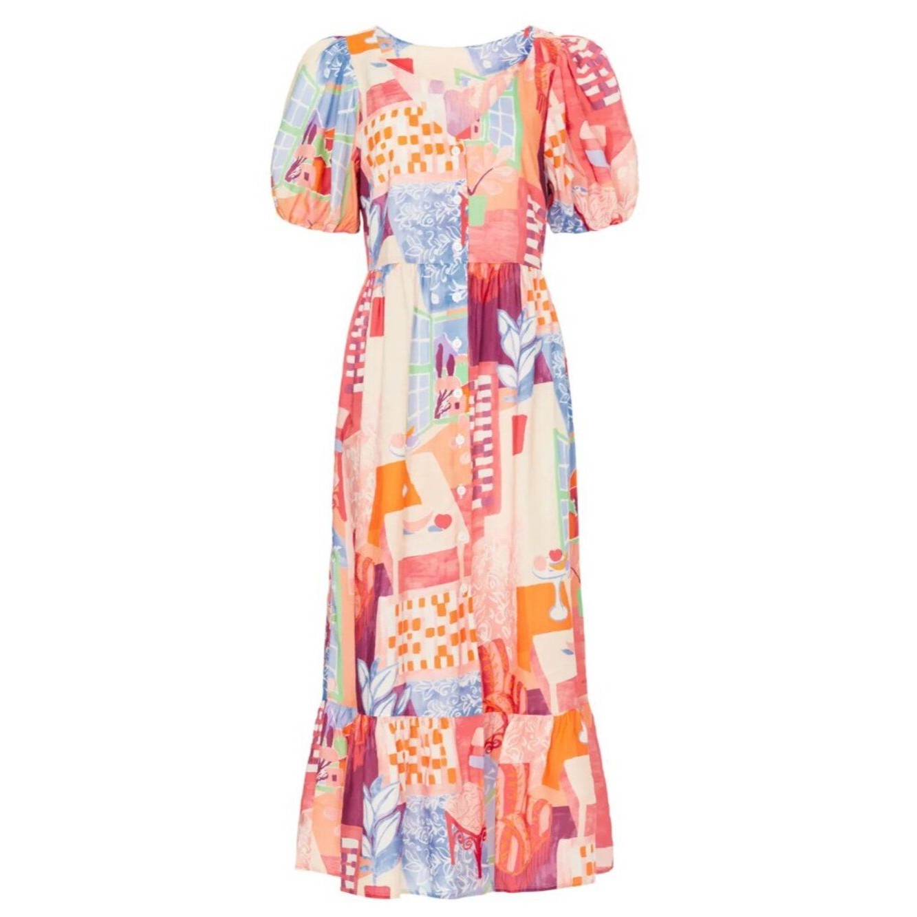 Untitled In Motion Caleo Maxi Dress In Room With A View Print Tropical Shift M — image 3 of 7